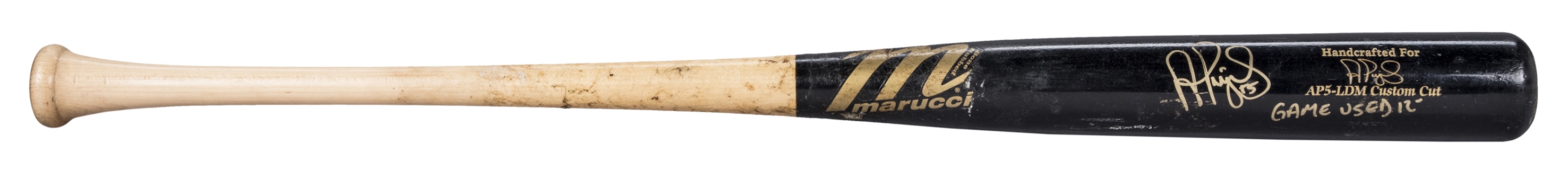 2012 Albert Pujols Game Used and Signed Marucci AP5-LDM Custom Cut Bat (PSA/DNA GU 10, MLB Authenticated and JSA)